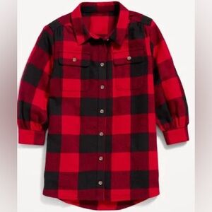Old Navy Red and Black Plaid Kids Button Down Dress